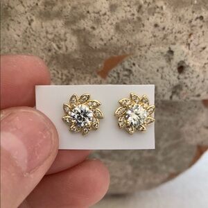 Gold Plated Flower Earrings